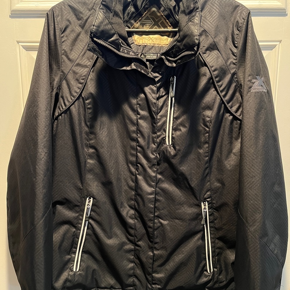 ZeroXposur Women's Black Ski Jacket with Subtle Texture